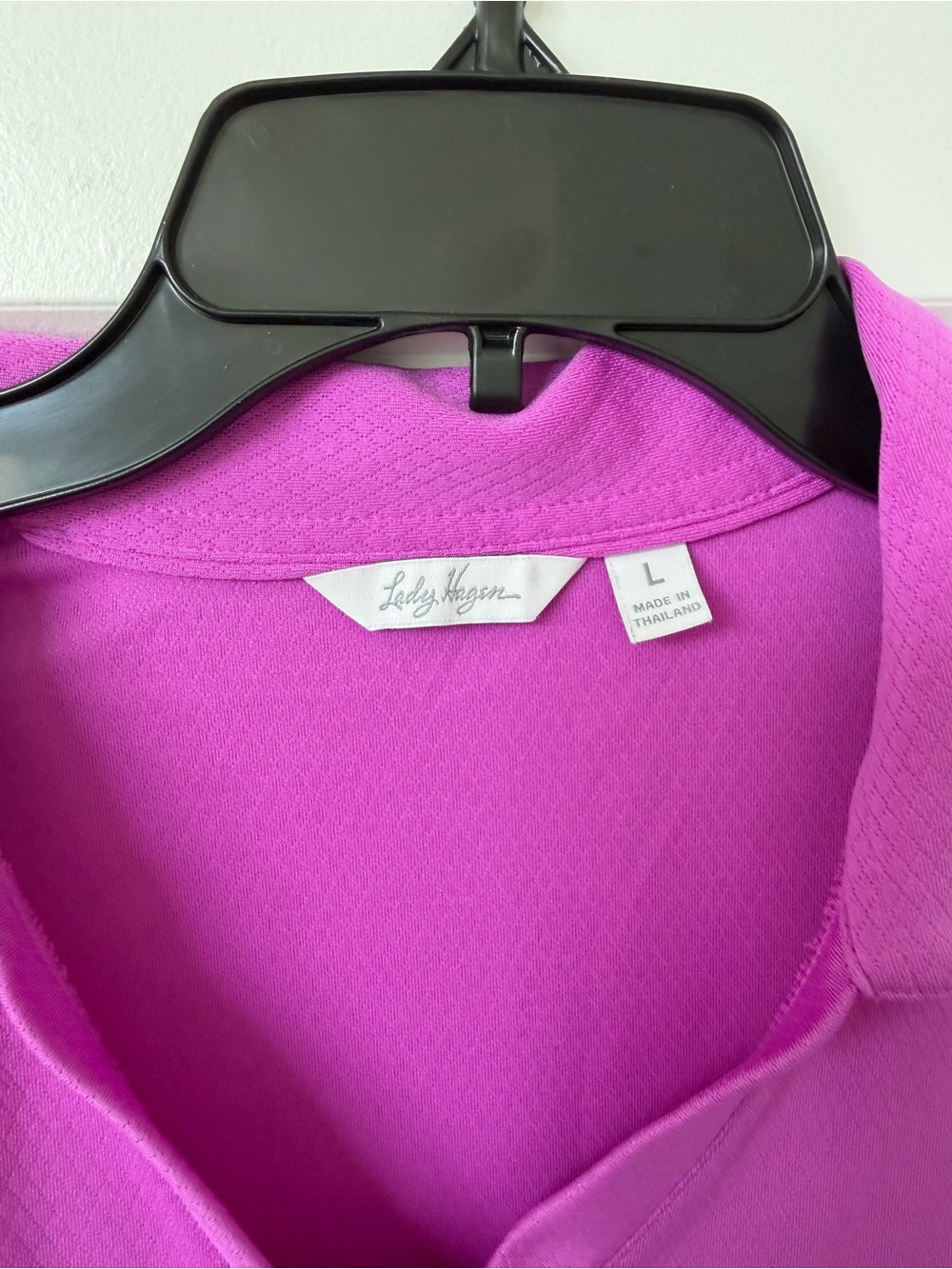 Lady Hagen Sleeveless V-Neck Polo Tank - Fuchsia - Bx2 - Picture 3 of 6